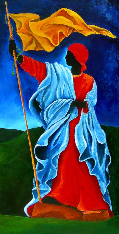 La Dessalinienne, 2009 (akryl på lerret) av Patricia Brintle